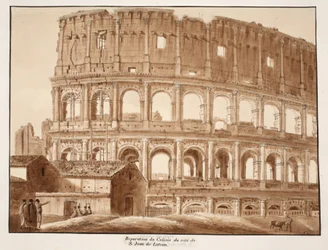 Restauratie van het Colosseum vanaf de kant van Sint-Jan van Lateranen, 1833